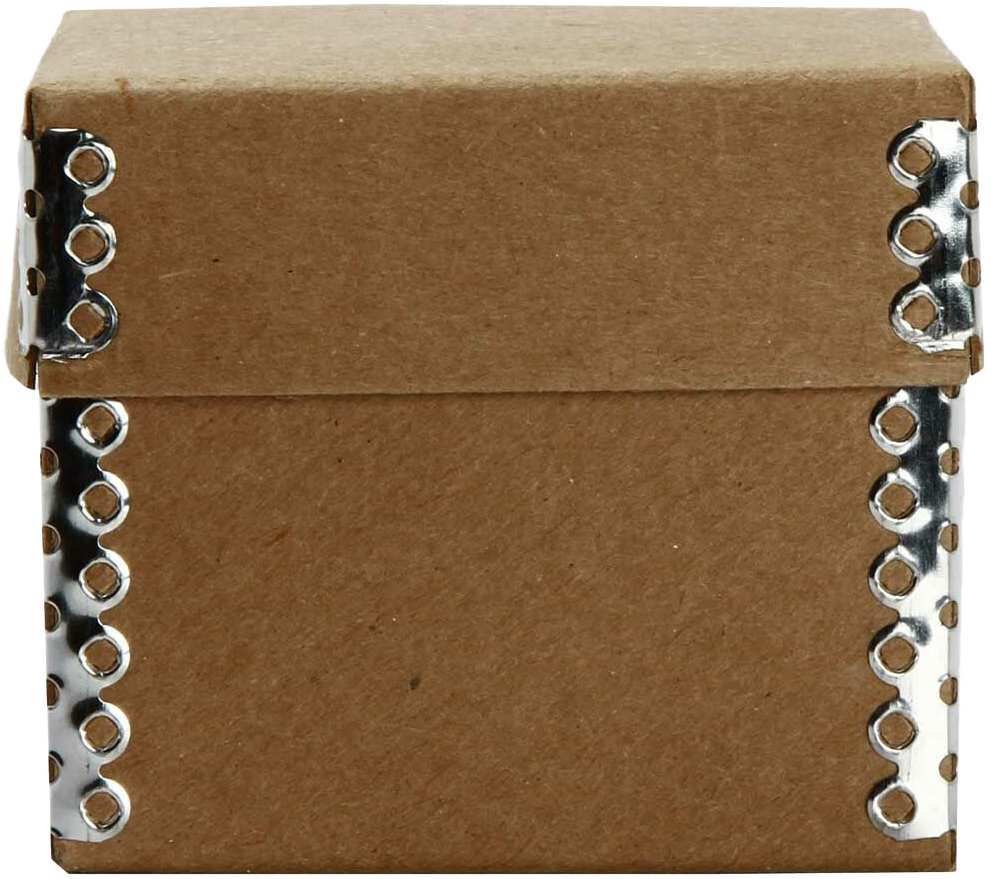 Natural Kraft Small Gift Boxes with Metal Edge (3 1/4 x 3 1/4 x 2 3/4)