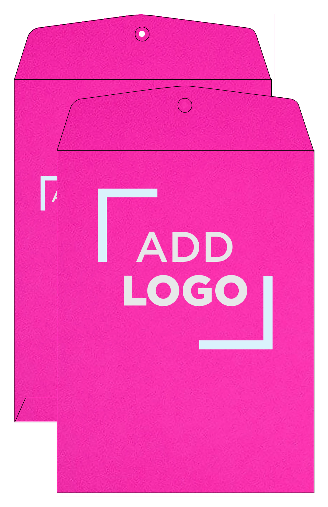 Fuchsia Pink Magenta 24lb 9 x 12 Open End Envelopes with Clasp