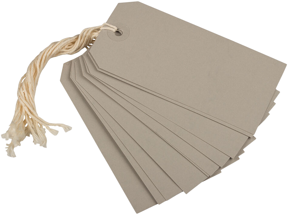 Gray Medium Gift Tags (4 1/4 x 2 3/8) - 10 Pack