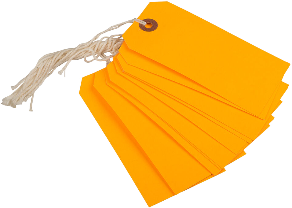 Neon Orange Medium Gift Tags (4 1/4 x 2 3/8) - 10 Pack