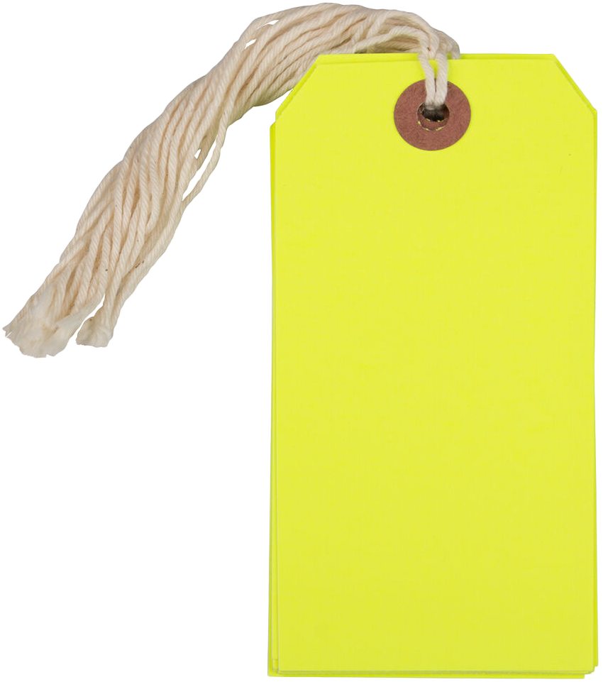 Neon Yellow Medium Gift Tags (4 1/4 x 2 3/8) - 10 Pack