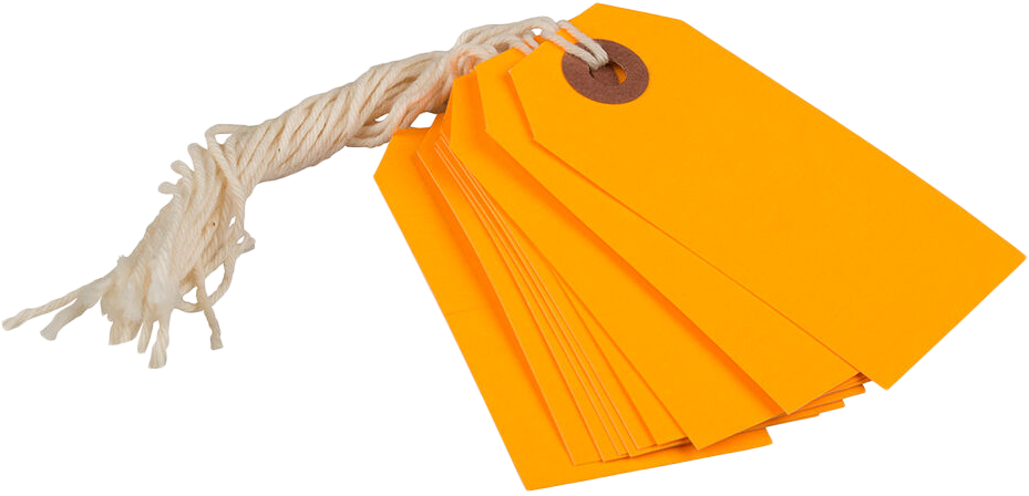 Neon Orange Small Gift Tags (3 1/4 x 1 5/8) - 10 Pack