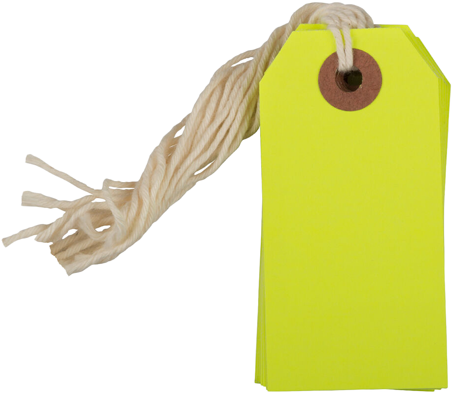 Neon Yellow Small Gift Tags (3 1/4 x 1 5/8) - 10 Pack