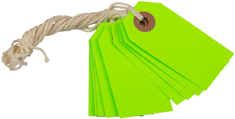 Neon Green Tiny Gift Tags (2 3/4 x 1 3/8) - 10 Pack