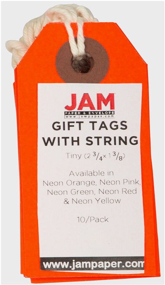 Neon Red Tiny Gift Tags (2 3/4 x 1 3/8) - 10 Pack
