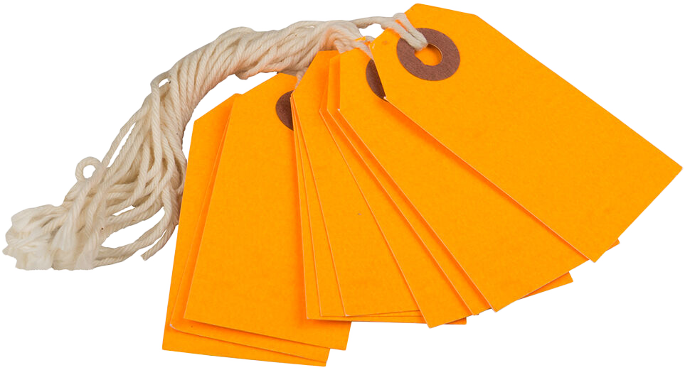 Neon Orange Tiny Gift Tags (2 3/4 x 1 3/8) - 10 Pack