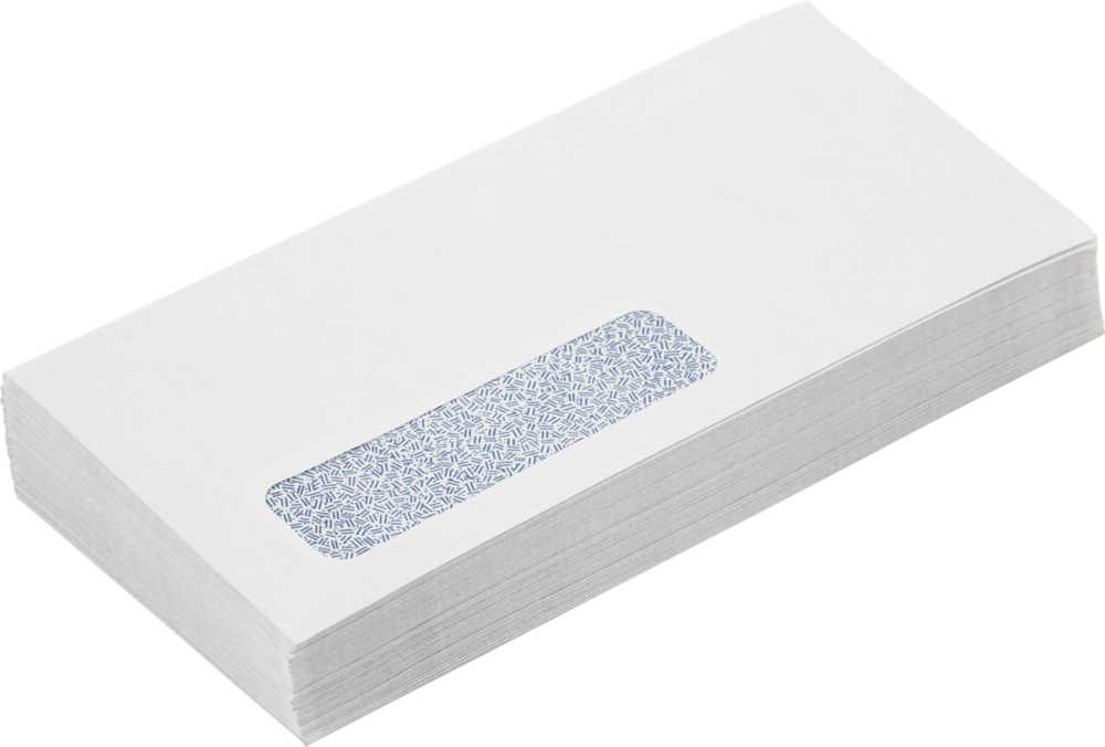 White with Security Tint 24lb #10 Window Laser Safe Envelopes (4 1/8 x 9 1/2)