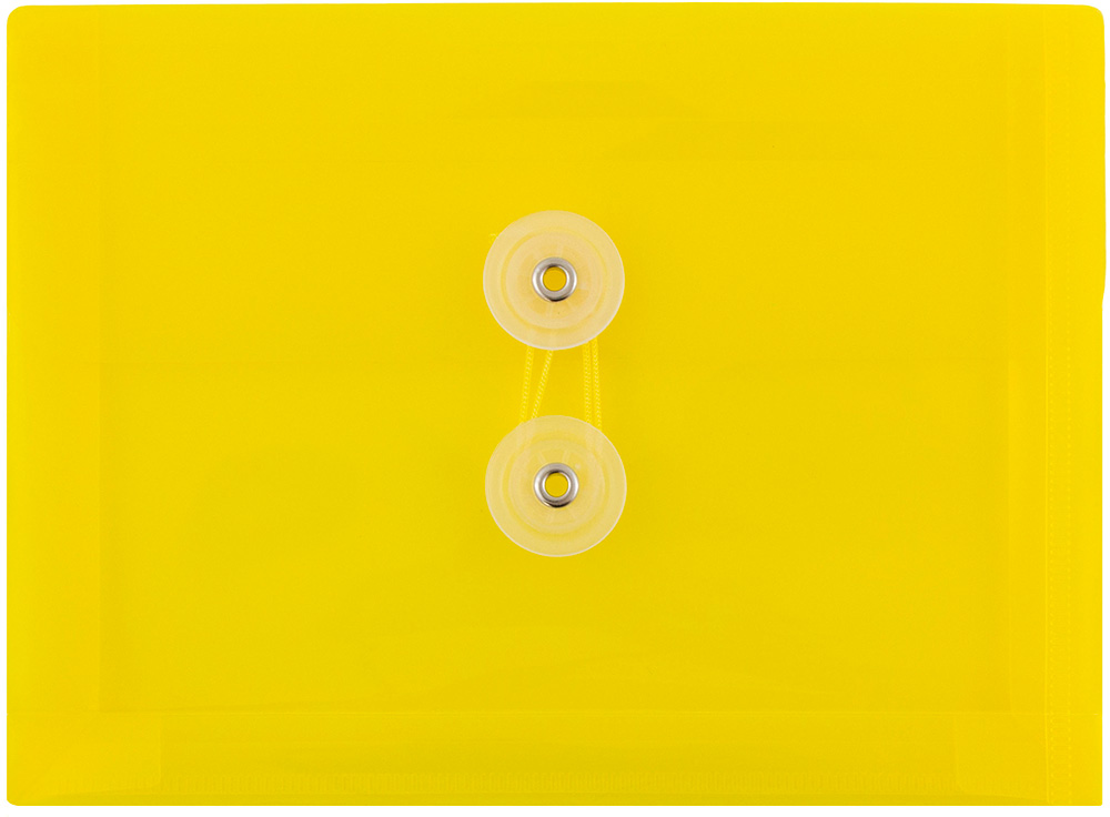 Yellow 5 1/2 x 7 1/2 Index Booklet Plastic Envelopes with Button & String