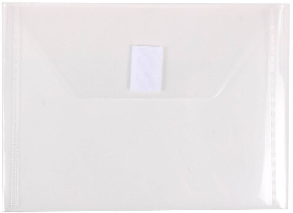 Clear 5 1/2 x 7 1/2 Index Booklet Plastic Envelopes with Hook and Loop Closure