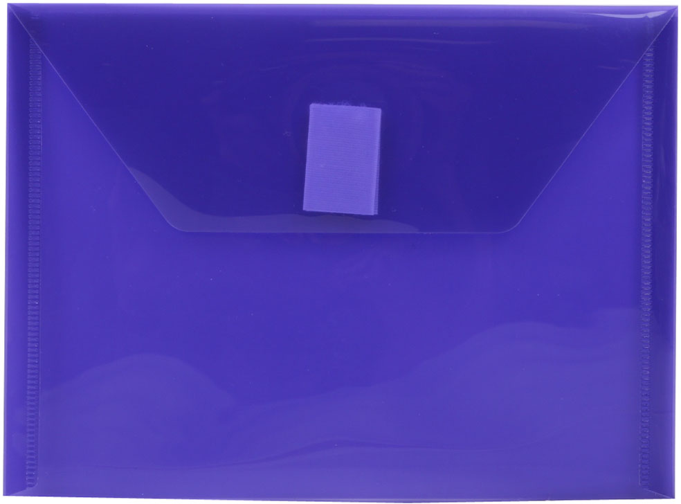 Purple 5 1/2 x 7 1/2 Index Booklet Plastic Envelopes with Hook and Loop Closure