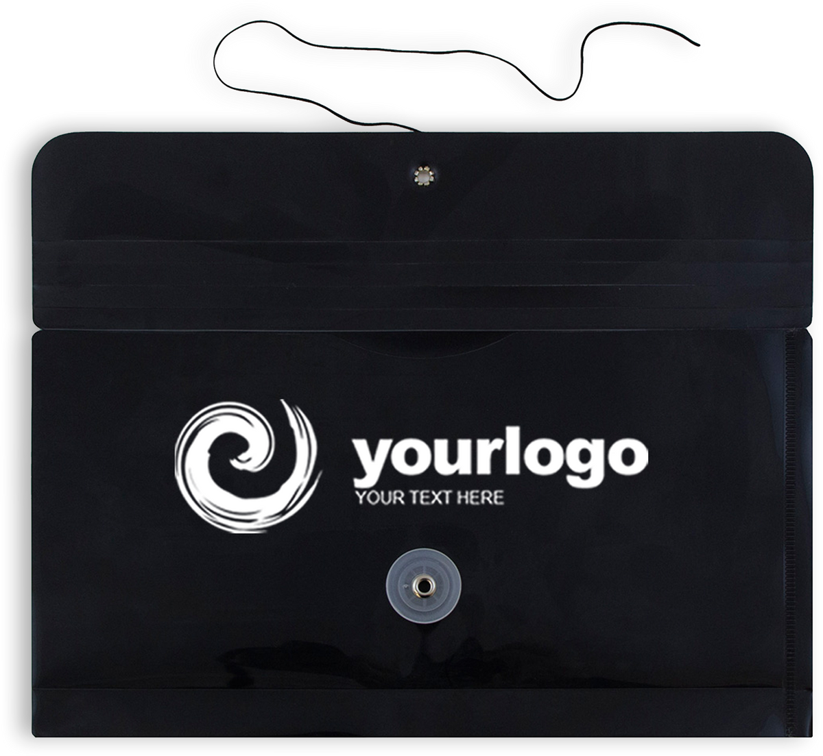 Black #10 Business Plastic Envelopes (5 1/4 x 10) with Button & String