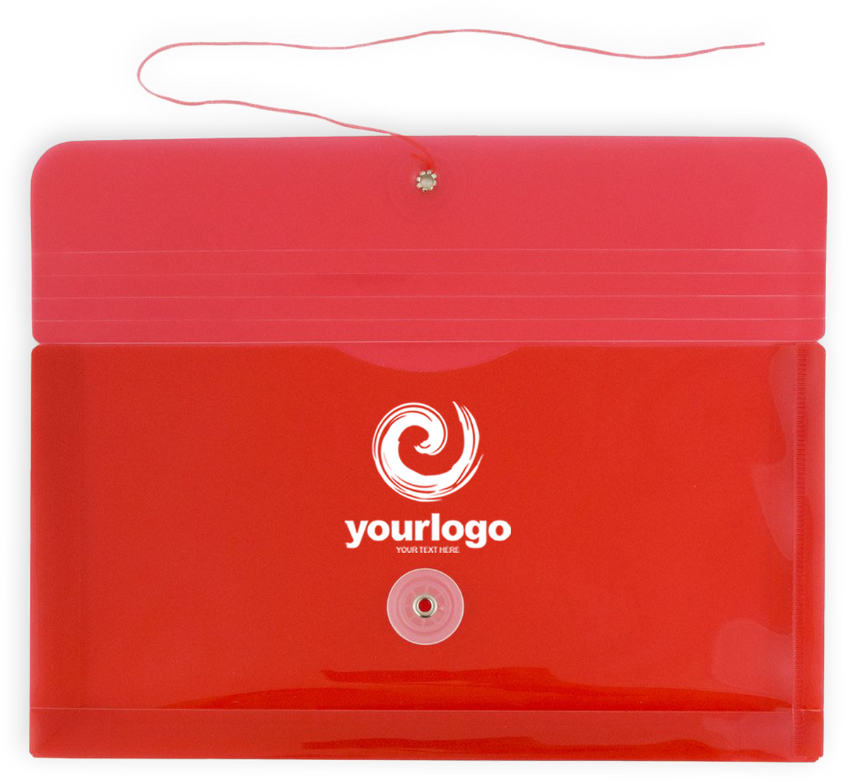 Red #10 Business Plastic Envelopes (5 1/4 x 10) with Button & String