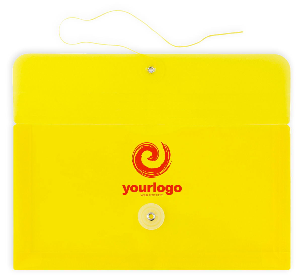 Yellow #10 Business Plastic Envelopes (5 1/4 x 10) with Button & String