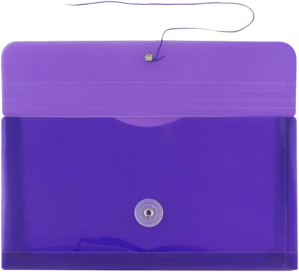 Purple #10 Business Plastic Envelopes (5 1/4 x 10) with Button & String