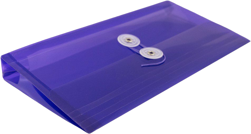 Purple #10 Business Plastic Envelopes (5 1/4 x 10) with Button & String