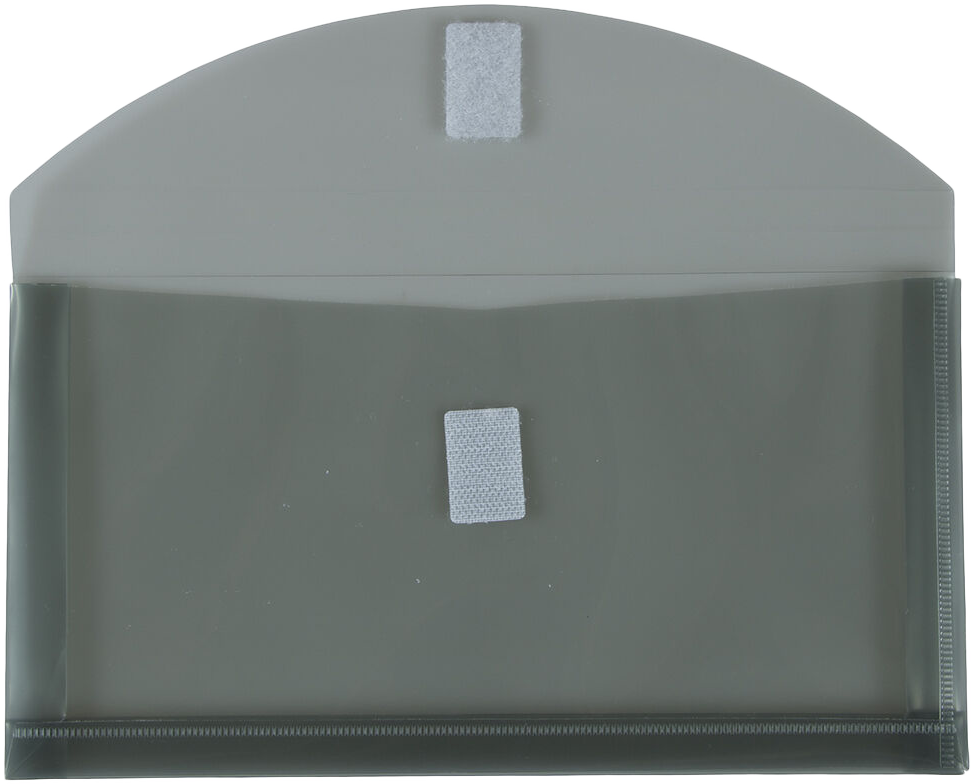 Smoke Gray #10 Business with 1" Expansion Plastic Envelopes (5 1/4 x 10) with Hook and Loop Closure