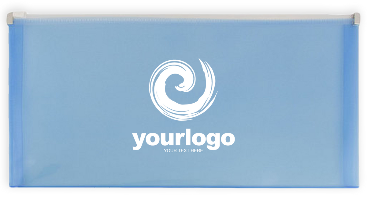 Blue #10 Business Plastic Envelopes (4 1/8 x 9 1/2) with Zip Closure