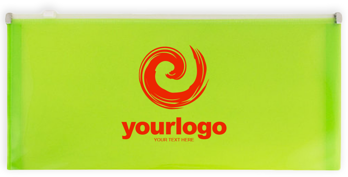 Lime Green #10 Business Plastic Envelopes (4 1/8 x 9 1/2 with Zip Closure