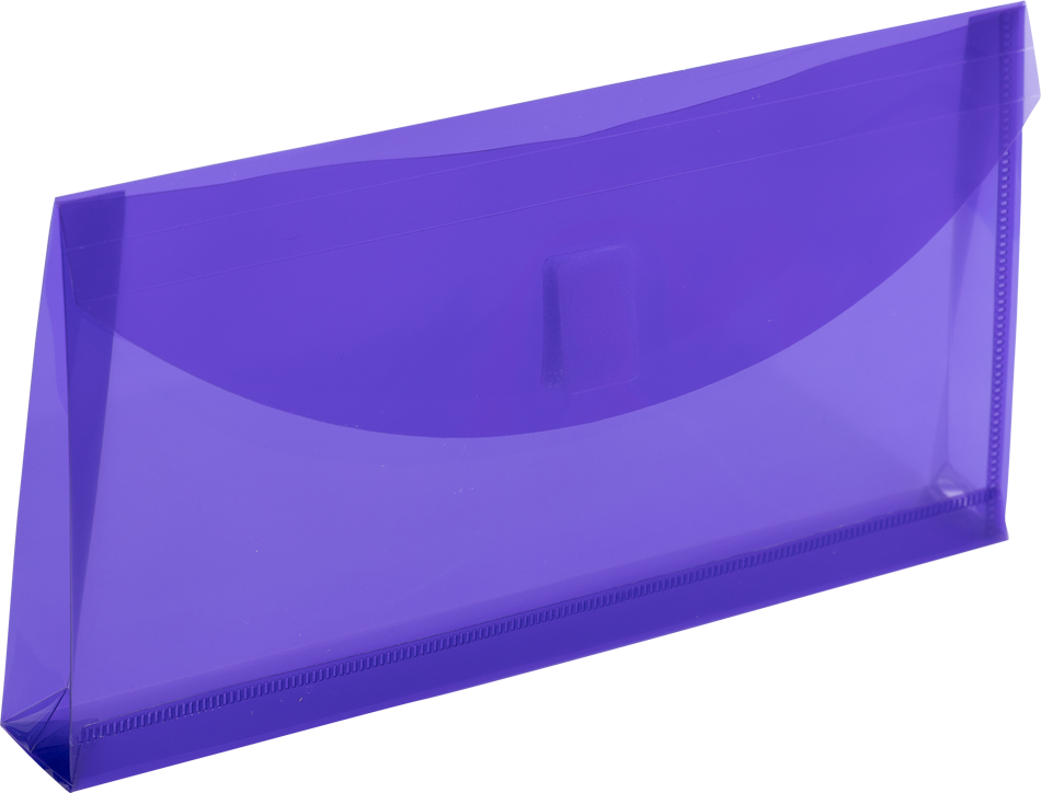 Assorted 5 1/4 x 10 Business Plastic 1" Expansion Envelopes with Hook and Loop Closure - 6 Pack