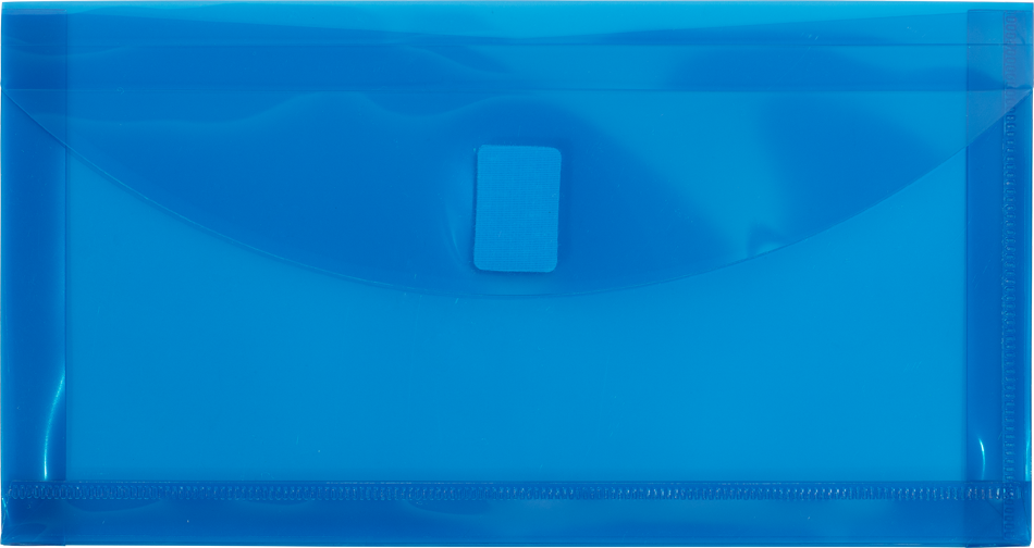 Assorted 5 1/4 x 10 Business Plastic 1" Expansion Envelopes with Hook and Loop Closure - 6 Pack
