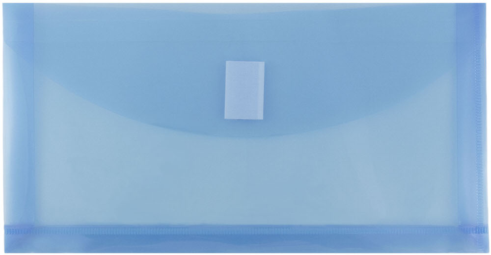 Blue #10 Business with 1" Expansion Plastic Envelopes (5 1/4 x 10) with Hook and Loop Closure