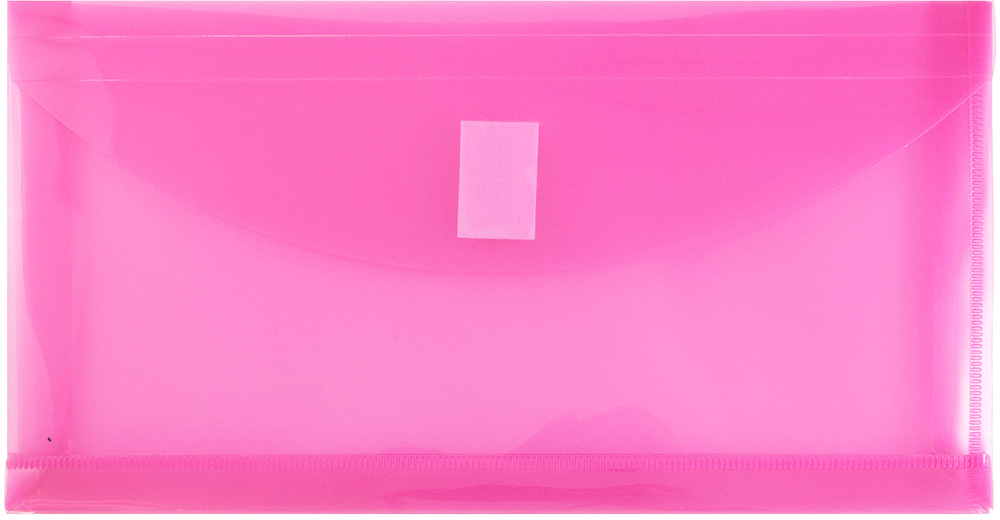 Fuchsia Pink #10 Business with 1" Expansion Plastic Envelopes (5 1/4 x 10) with Hook and Loop Closure