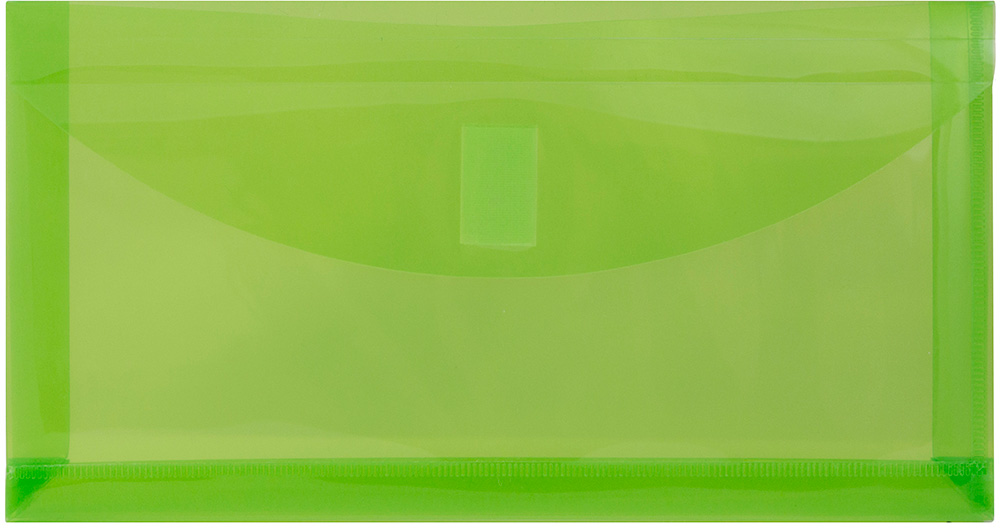 Lime Green #10 Business with 1" Expansion Plastic Envelopes (5 1/4 x 10) with Hook and Loop Closure