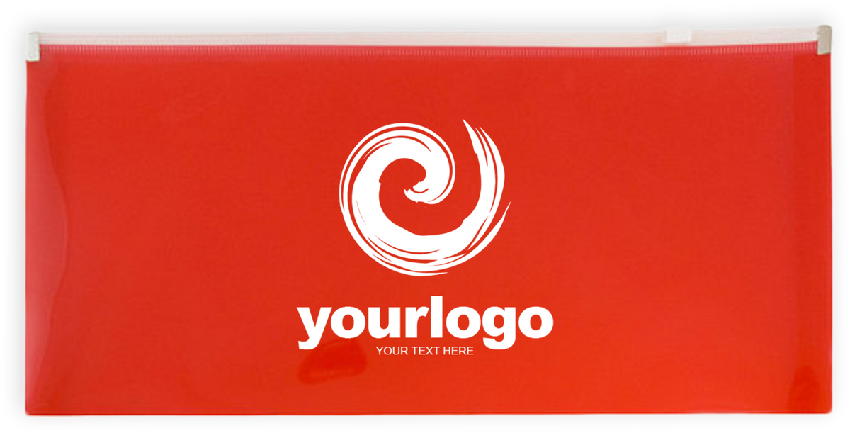 Red #10 Business Plastic Envelopes (4 1/8 x 9 1/2) with Zip Closure