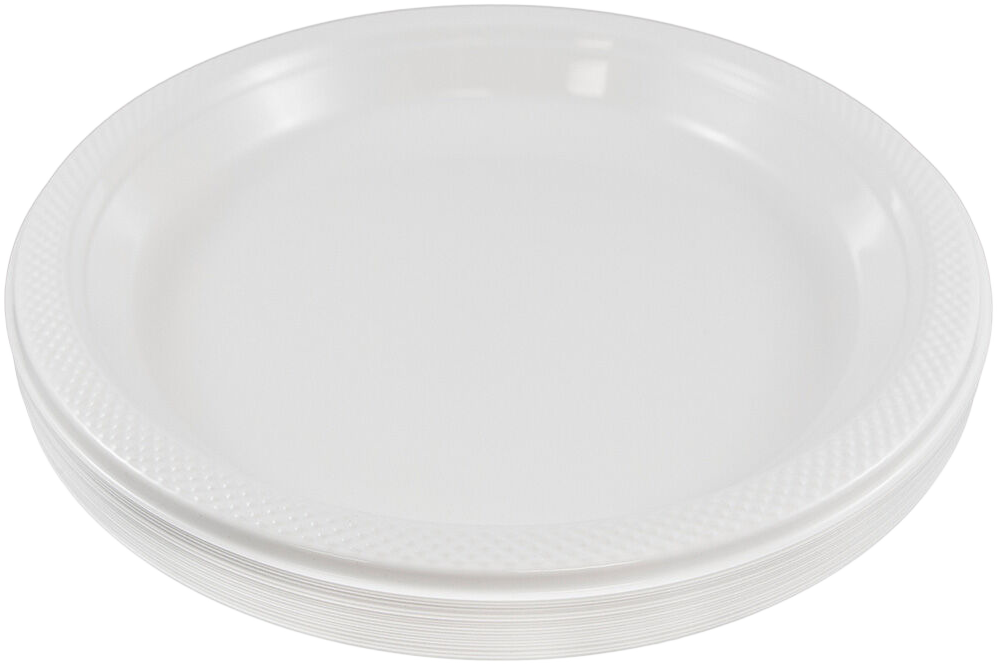 White Medium Plastic Plates (9 Inch) - 20 Pack