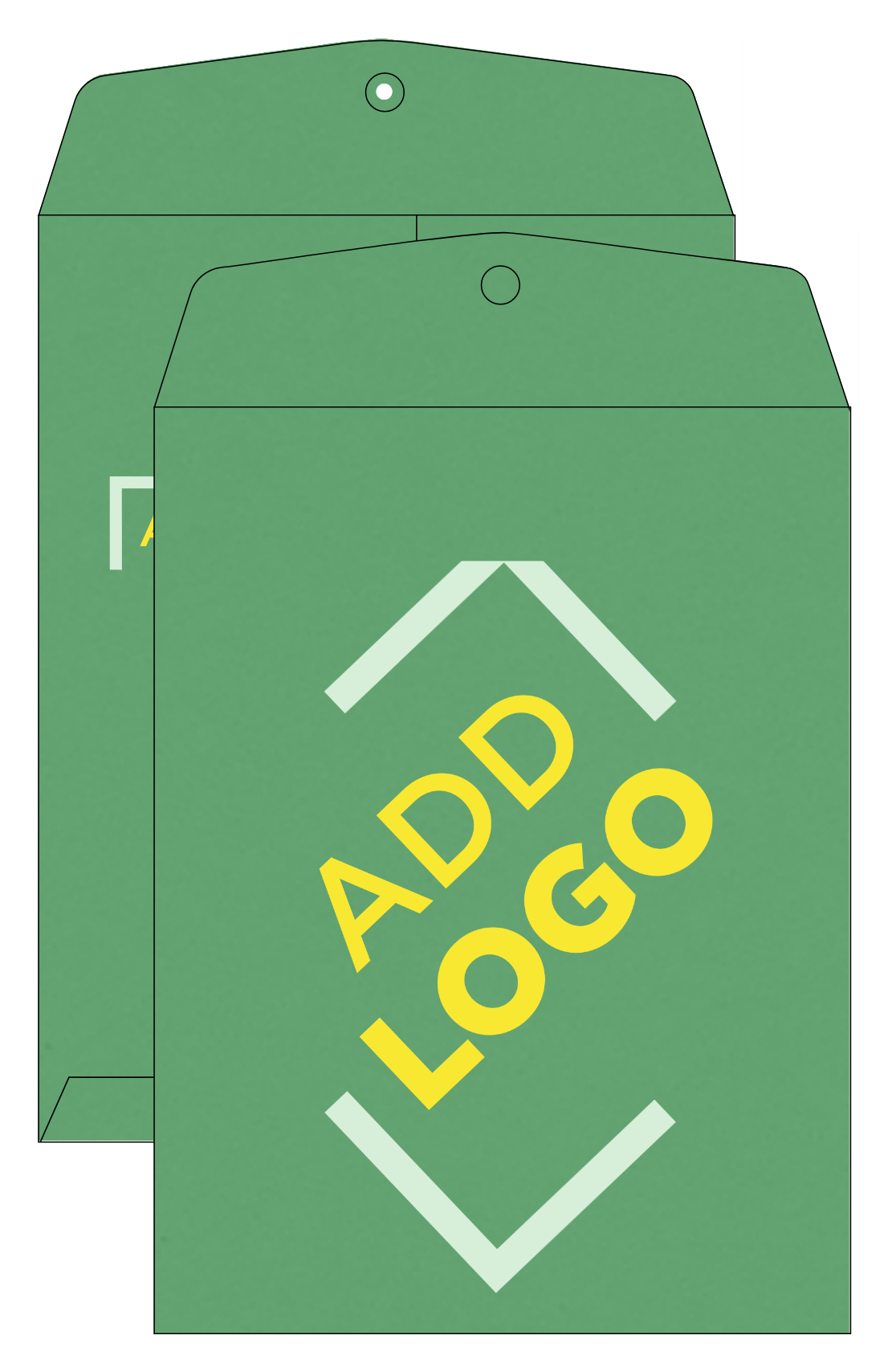 Holiday Green 24lb 9 x 12 Open End Envelopes with Clasp