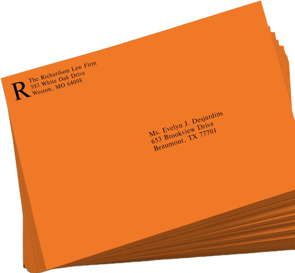 Mandarin Orange 24lb 9 x 12 Open End Envelopes with Clasp