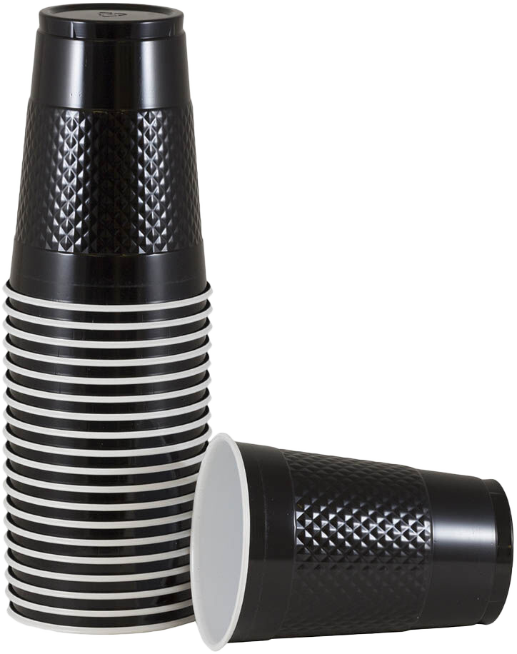Black 16oz Plastic Cups - 20 Pack