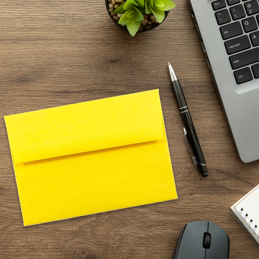 Yellow 24lb A6 Invitation Envelopes (4 3/4 x 6 1/2)