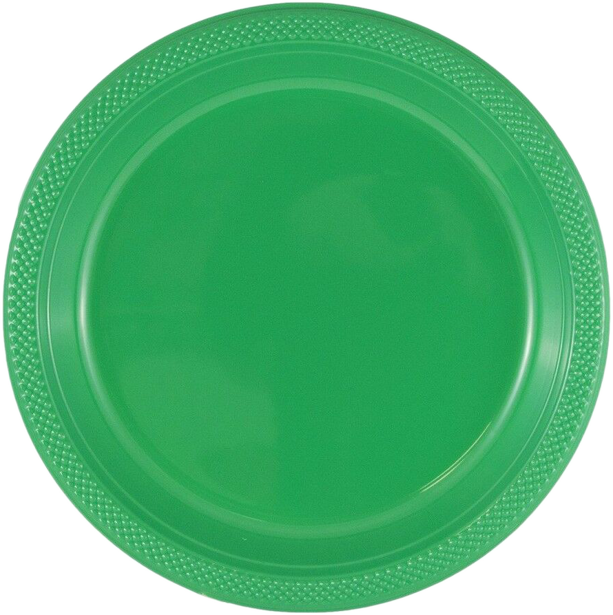 Green Large Plastic Plates (10 1/4 Inch) - 20 Pack