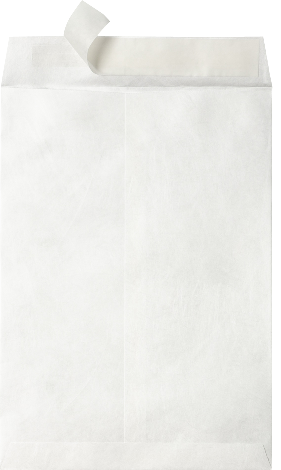 White Tyvek 14lb 7 1/2 x 10 1/2 Open End Envelopes with Peel & Seal