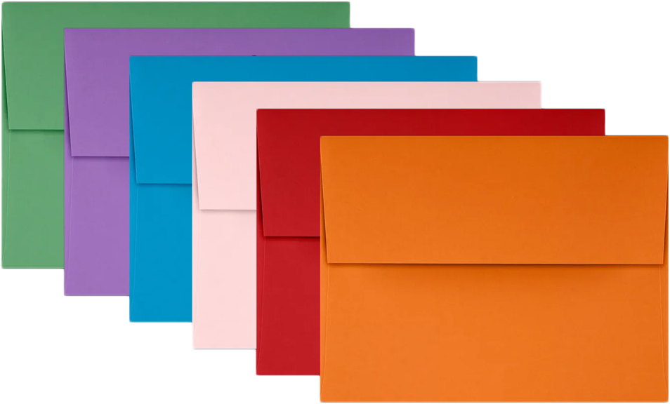 Assorted Brights A2 (4 3/8 x 5 3/4) Envelopes - 150 Pack