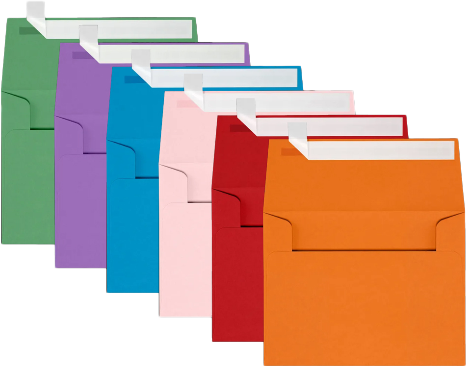 Assorted Brights A2 (4 3/8 x 5 3/4) Envelopes - 150 Pack