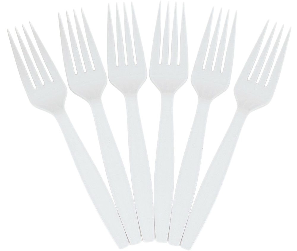 White Plastic Forks - 100 Pack
