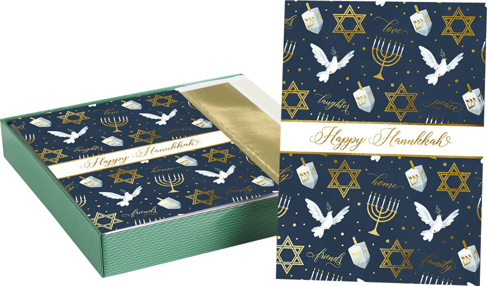 Peace Dove Hanukkah Cards - 16 Pack