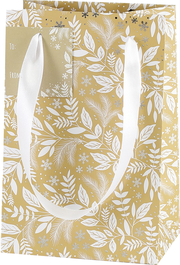 Silver and Gold Tree Christmas Gift Bags - 2 Pack