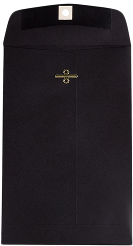 Smooth Midnight Black 24lb 6 x 9 Open End Envelopes with Clasp