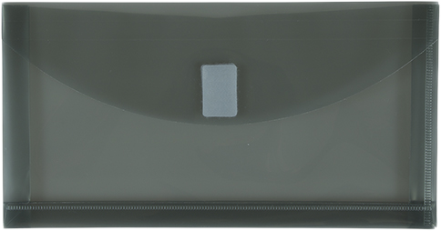 Smoke Gray #10 Business with 1" Expansion Plastic Envelopes (5 1/4 x 10) with Hook and Loop Closure