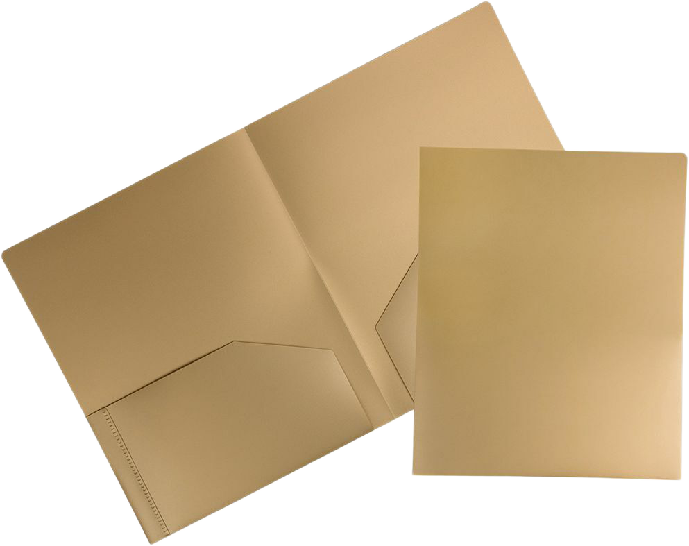 Gold 9 x 12 Plastic Heavy Duty Folders