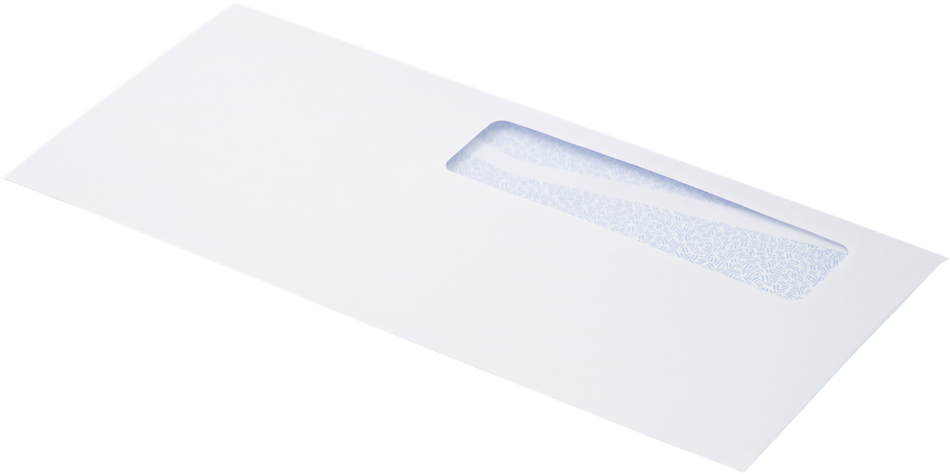 White with Security Tint 24lb #10 Bottom Reverse Flap Window Envelopes (4 1/8 x 9 1/2)