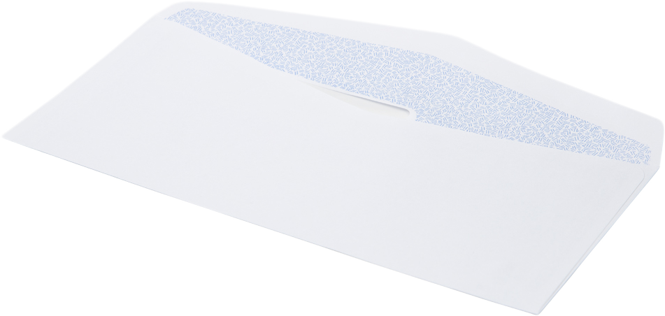 White with Security Tint 24lb #10 Bottom Reverse Flap Window Envelopes (4 1/8 x 9 1/2)