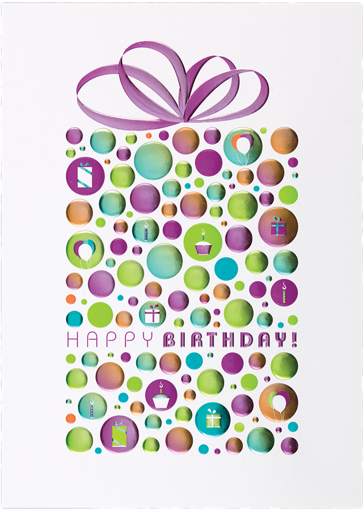 Happy Birthday Dot Cards - 25 Pack