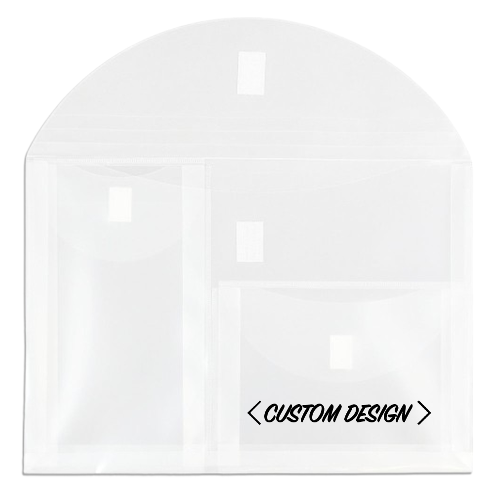 Clear Letter Booklet 3 Pocket Plastic Envelopes (9 3/4 x 13) with Hook and Loop Closure