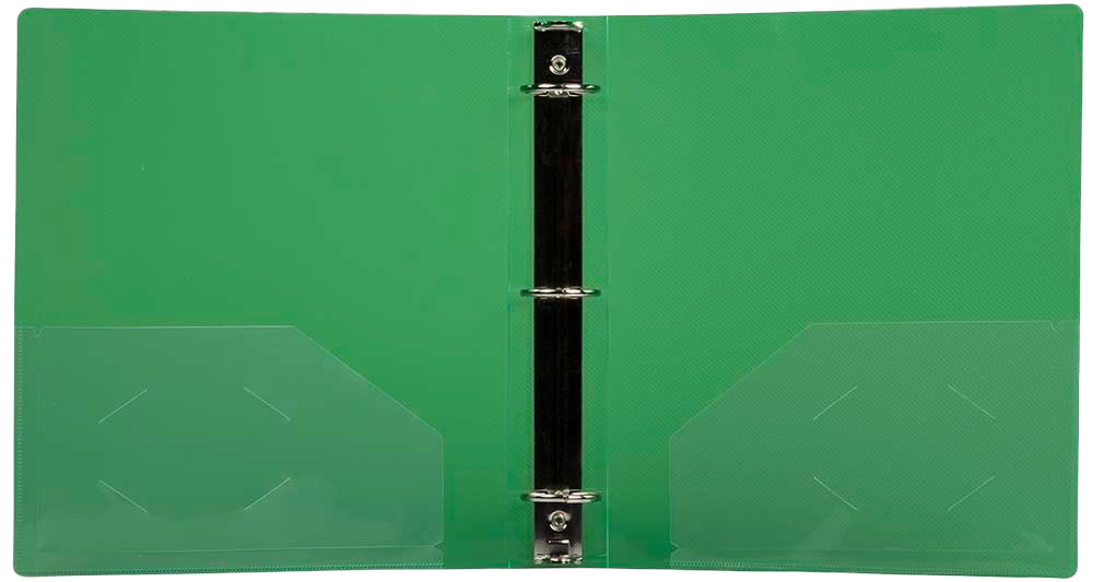 Assorted Primary Glossy Folders and 1 1/2 Inch Binders