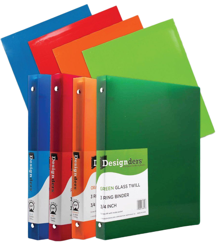 Assorted Primary Heavy-Duty Folders and 3/4 Inch Binders