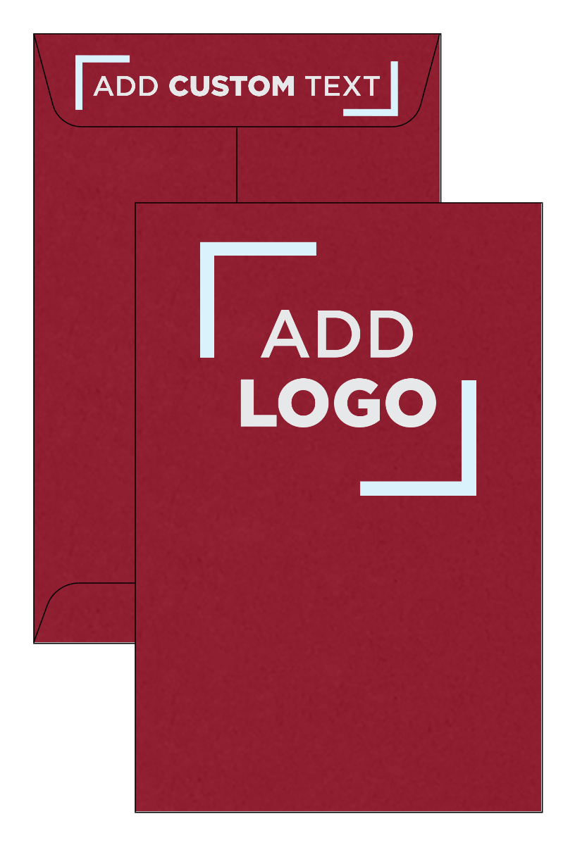 Garnet Dark Red 32lb 6 x 9 Open End Envelopes with Peel & Seal